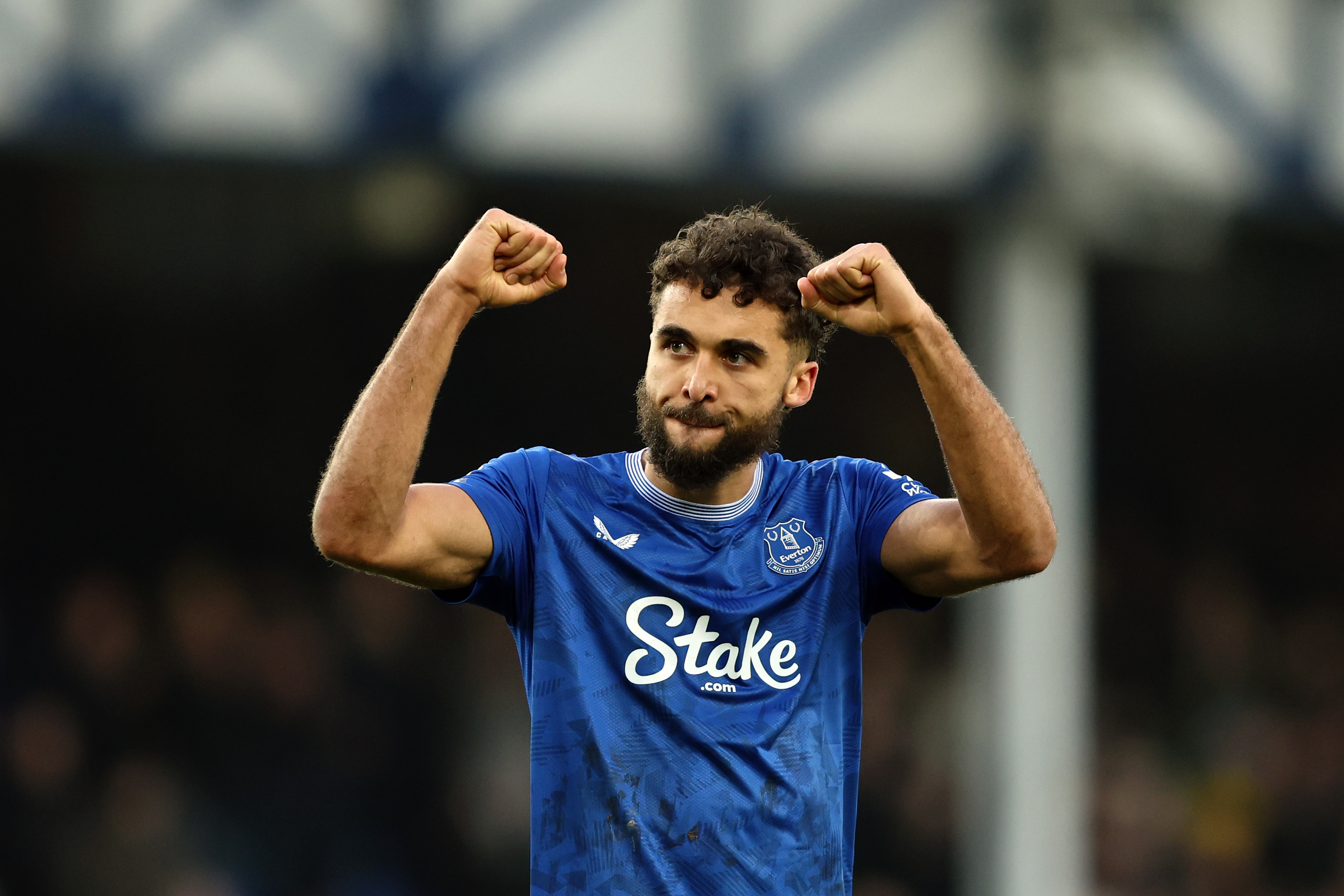 Dominic Calvert-Lewin of Everton celebrates scoring