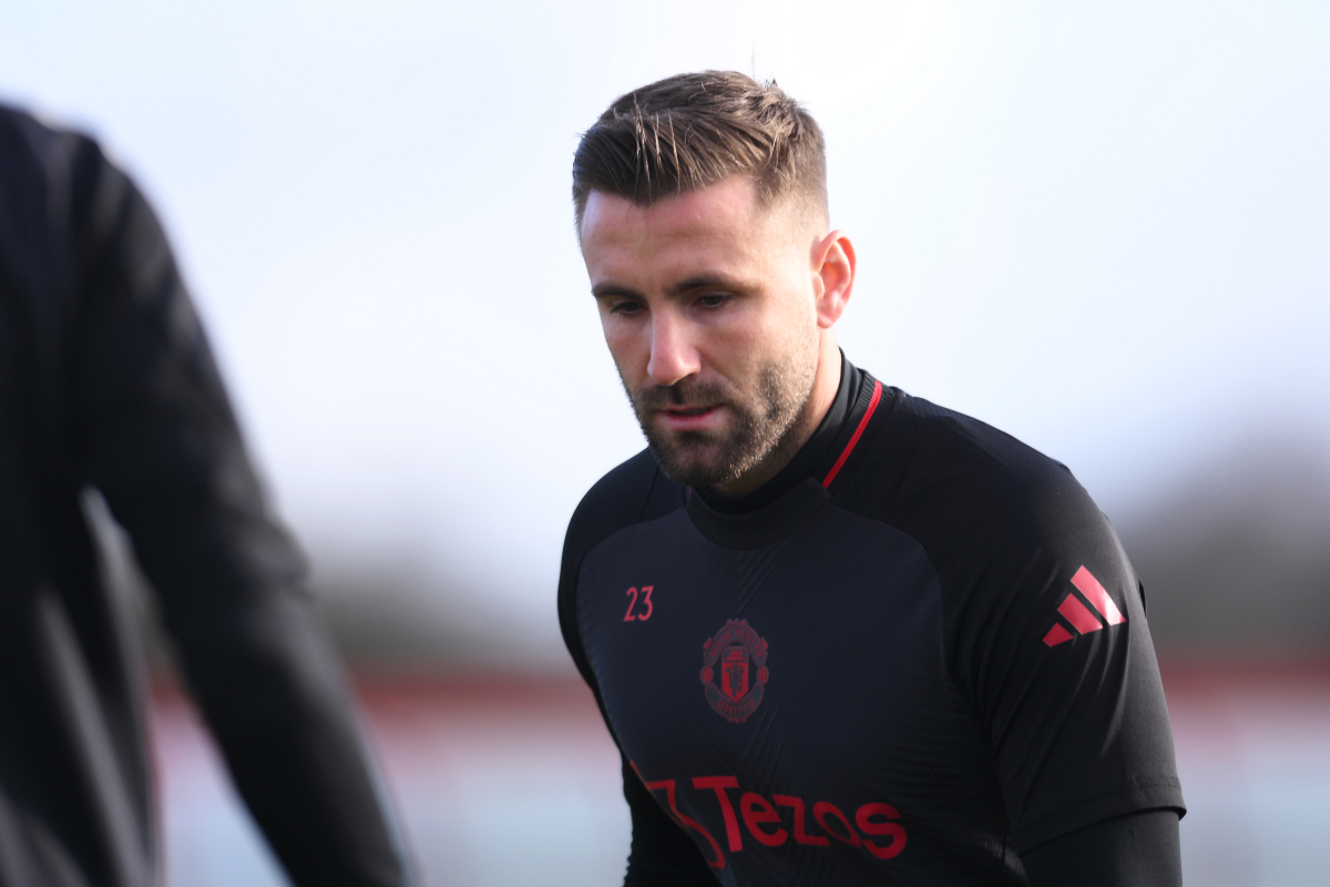 Luke Shaw in training