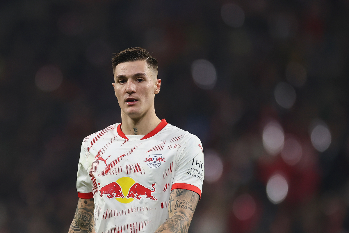 Benjamin Sesko in action for Leipzig