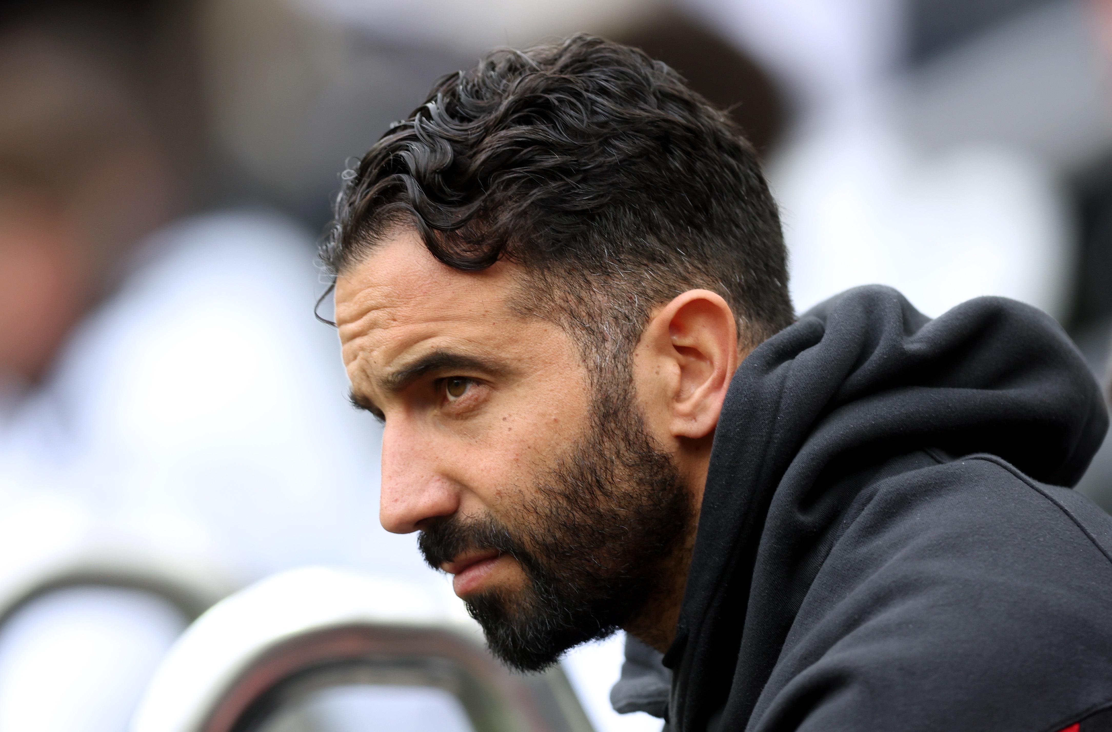 Ruben Amorim looks on at St James Park.