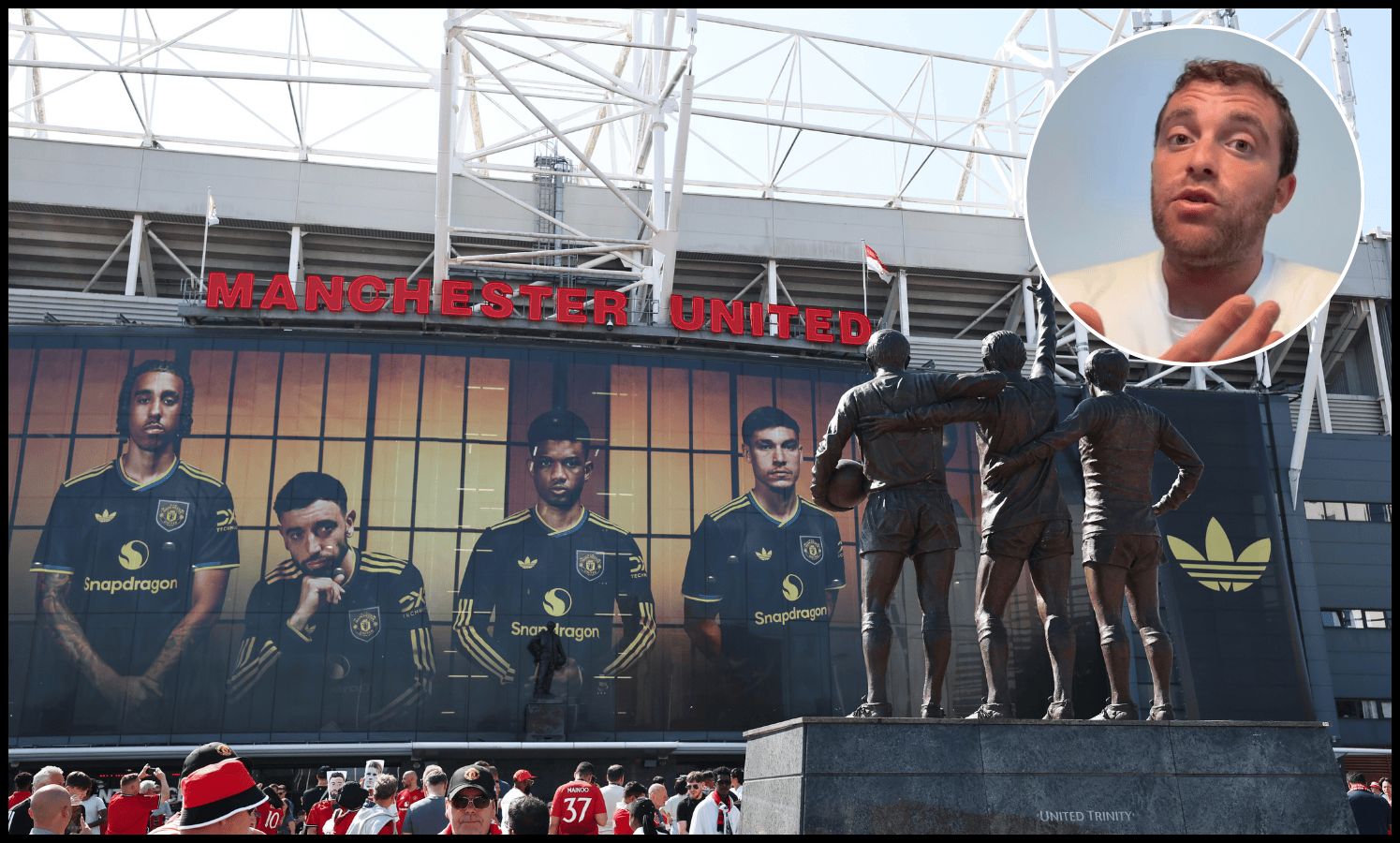 A general view outside Old Trafford on the first day of 2025/2026.