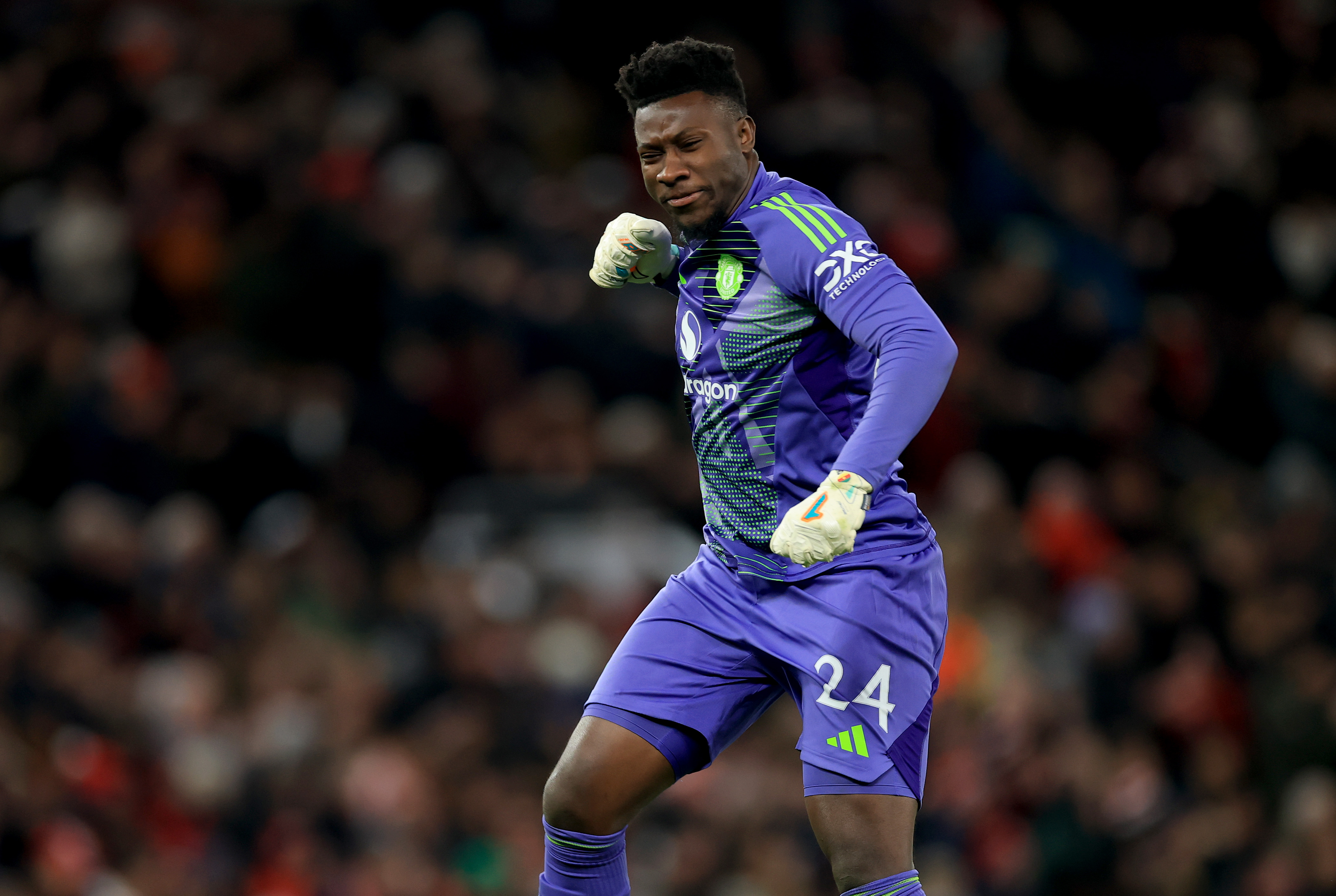 Andre Onana celebrating against Real Sociedad