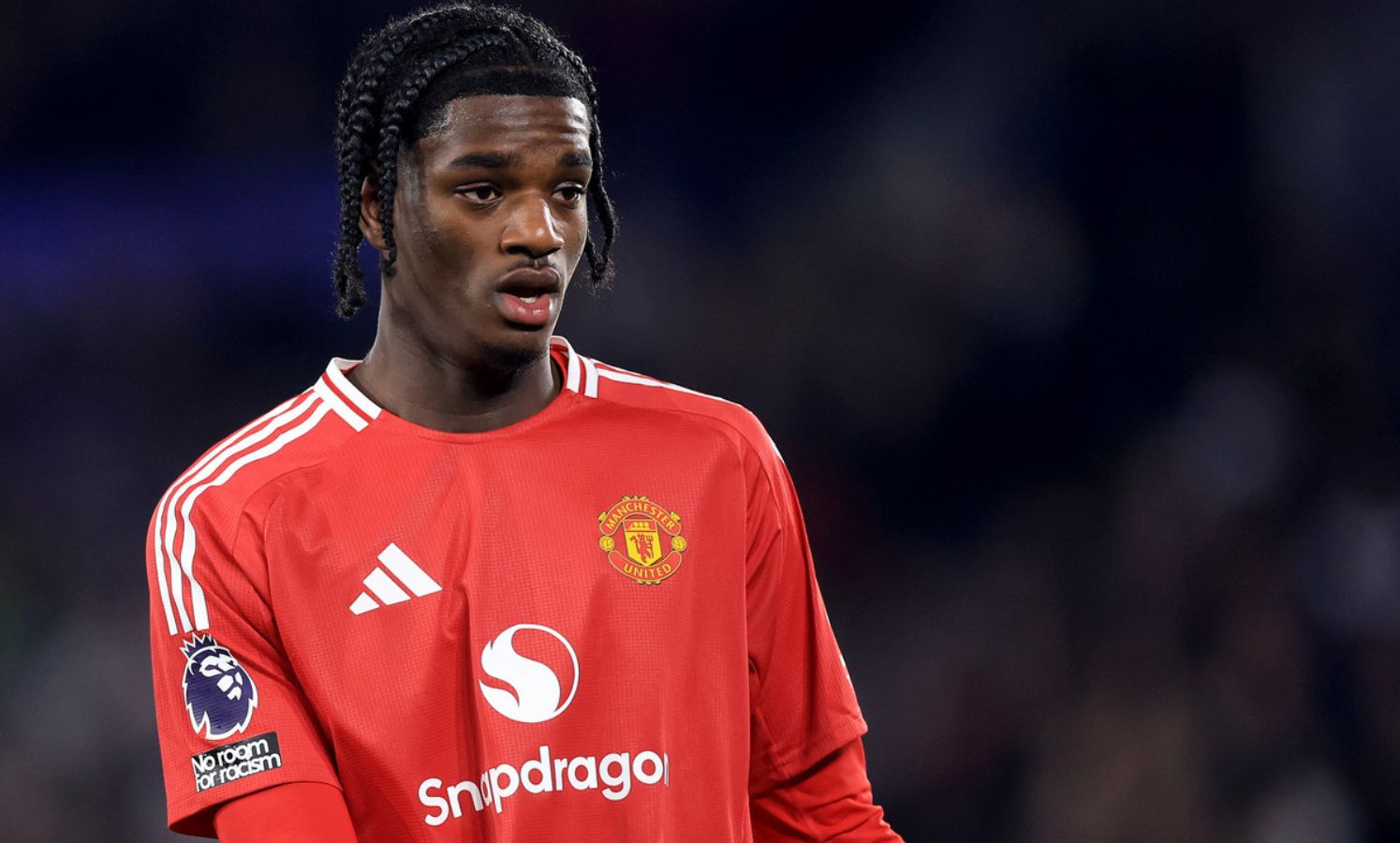 Ayden Heaven on the pitch for Man Utd