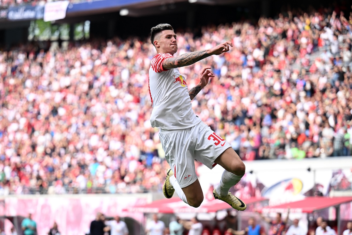 Benjamin Sesko in action for Leipzig
