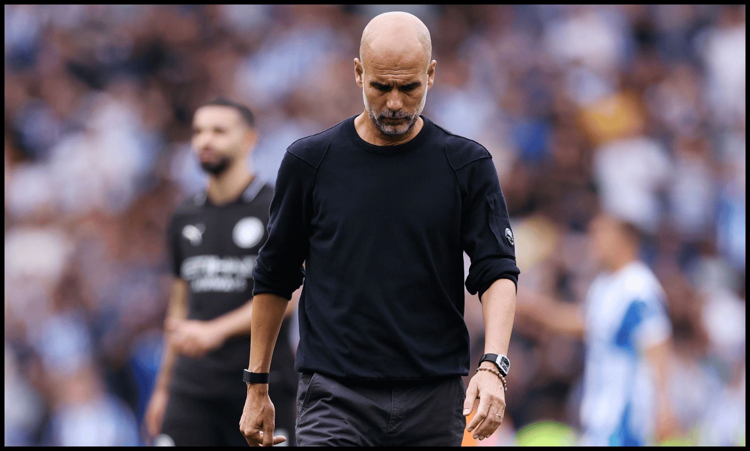 blow-for-guardiola:-59m-man-city-ace-spotted-on-crutches-four-days-before-manchester-derby