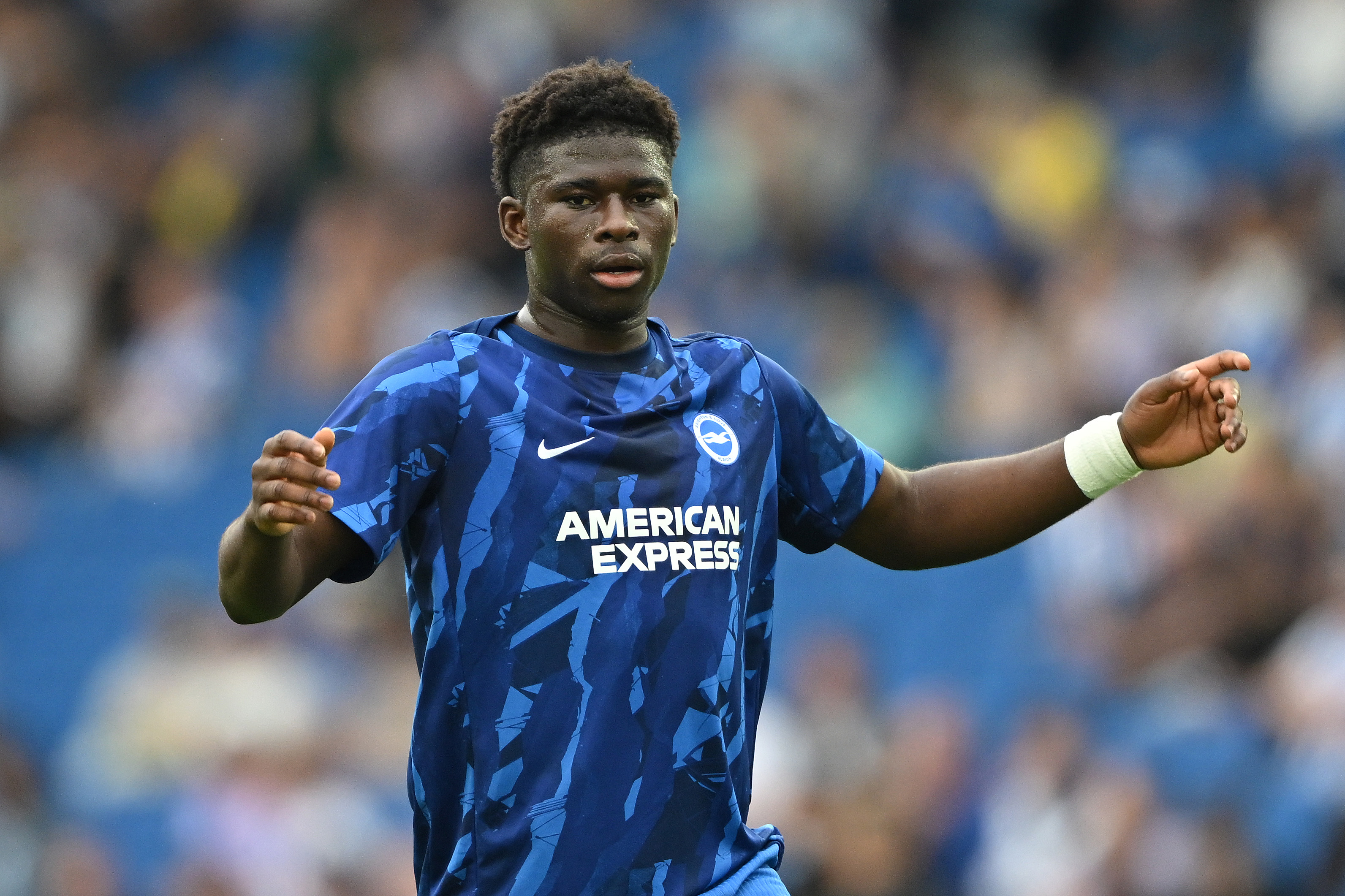 Carlos Baleba in action for Brighton