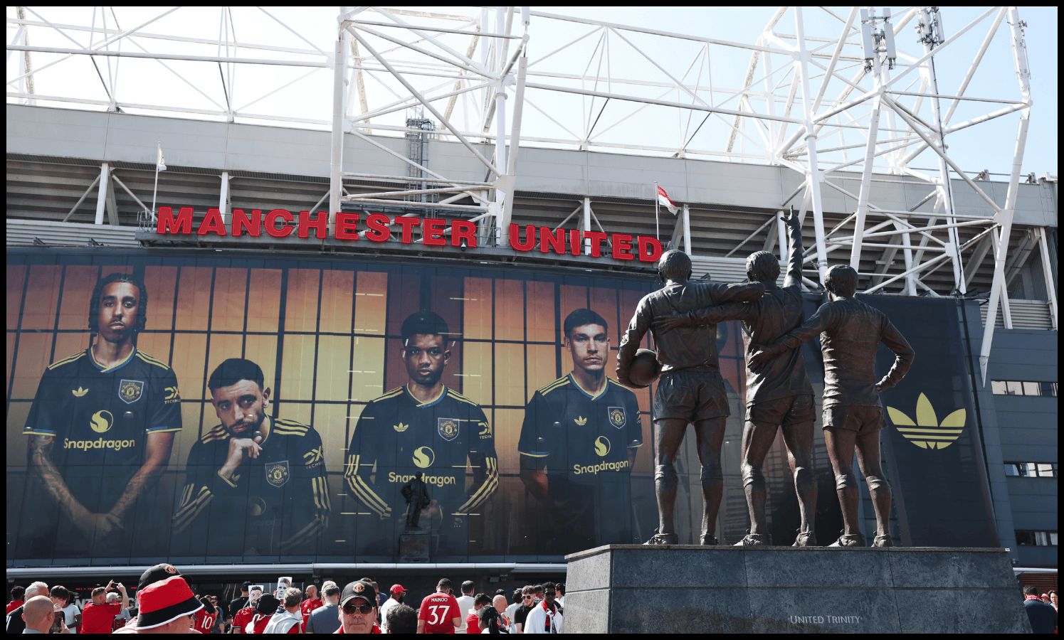 A general view outside Old Trafford on the first day of 2025/2026.