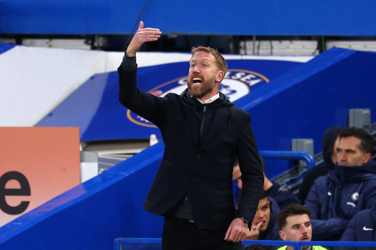 Graham Potter reacts during a Premier League match