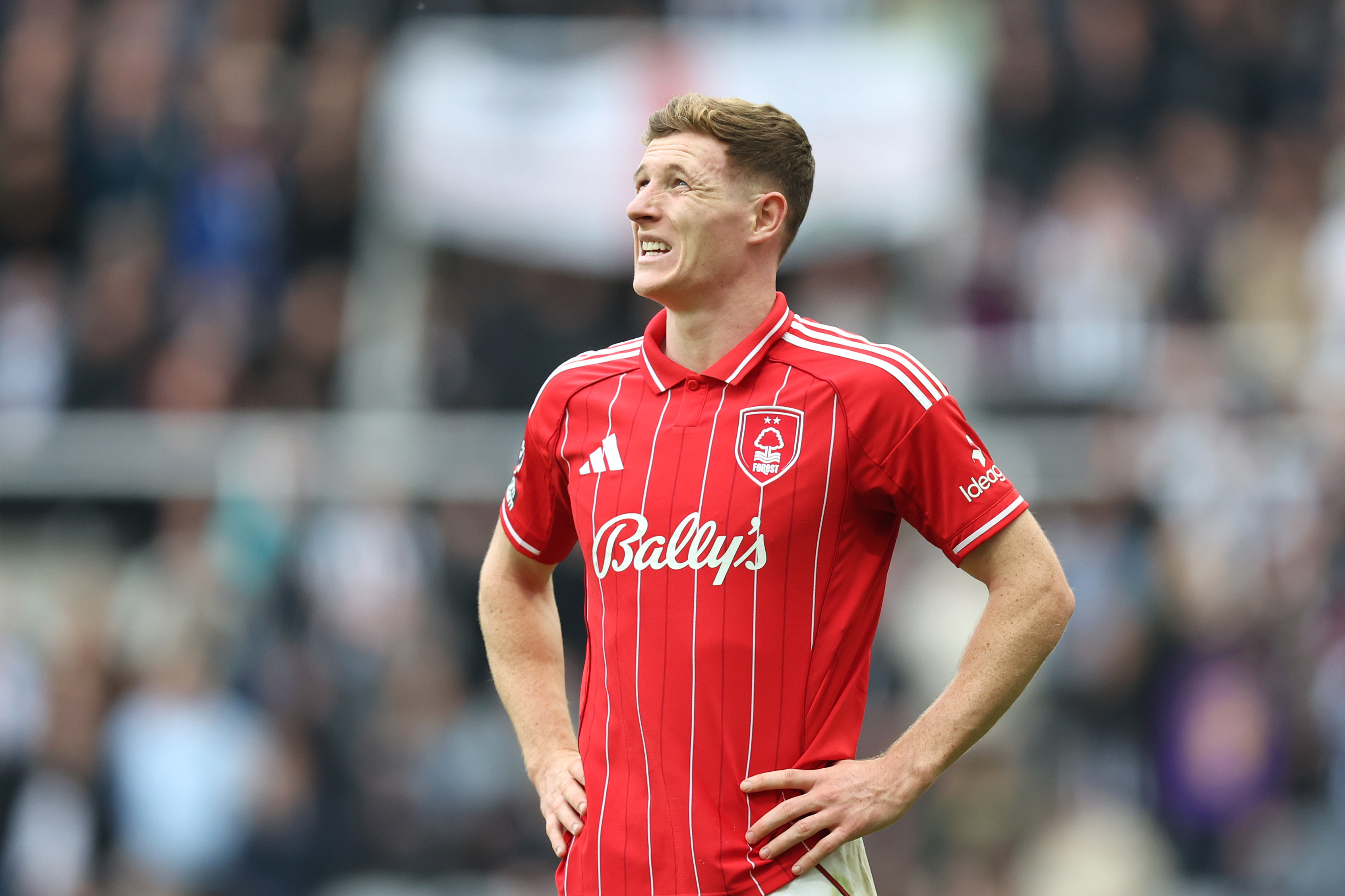 Elliot Anderson reacts as Nottingham Forest los to Newcastle United.