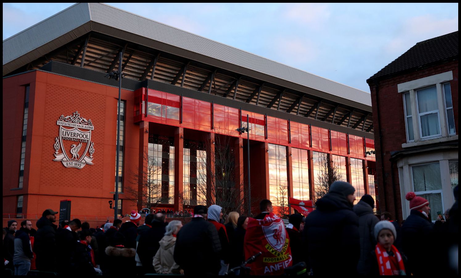 A general view outside Liverpool’s Anfield stadium on matchday.