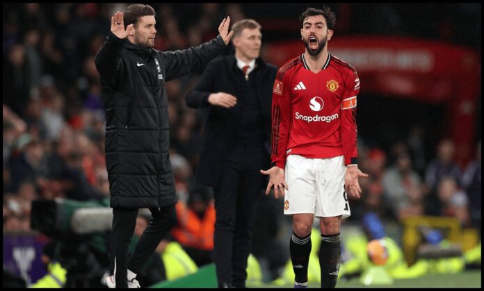 ‘screamed-in-frustration’:-fernandes-spotted-losing-his-rag-at-one-teammate-early-on-vs-brighton